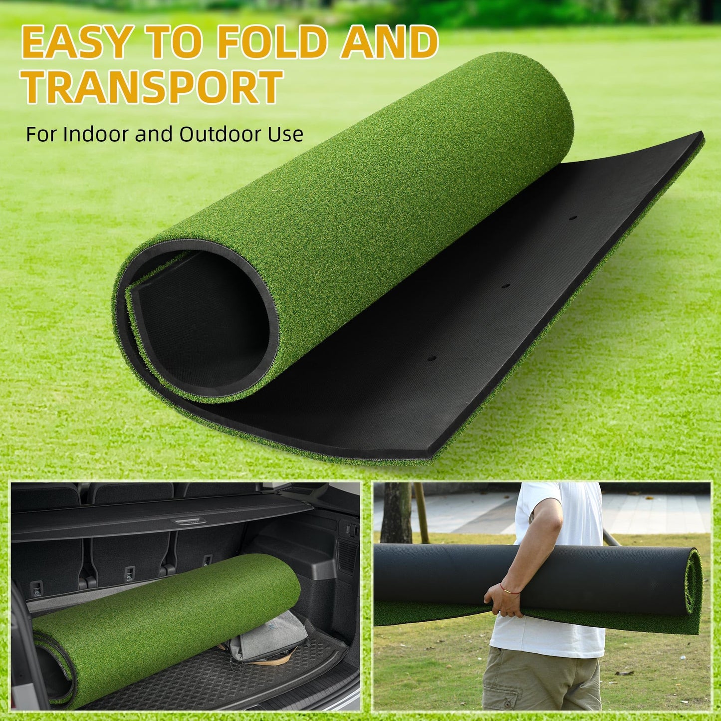 DWVO Golf Hitting Mat, 5×4ft/5×5ft Golf Mats - 5×4FT - 21MM - Standard -