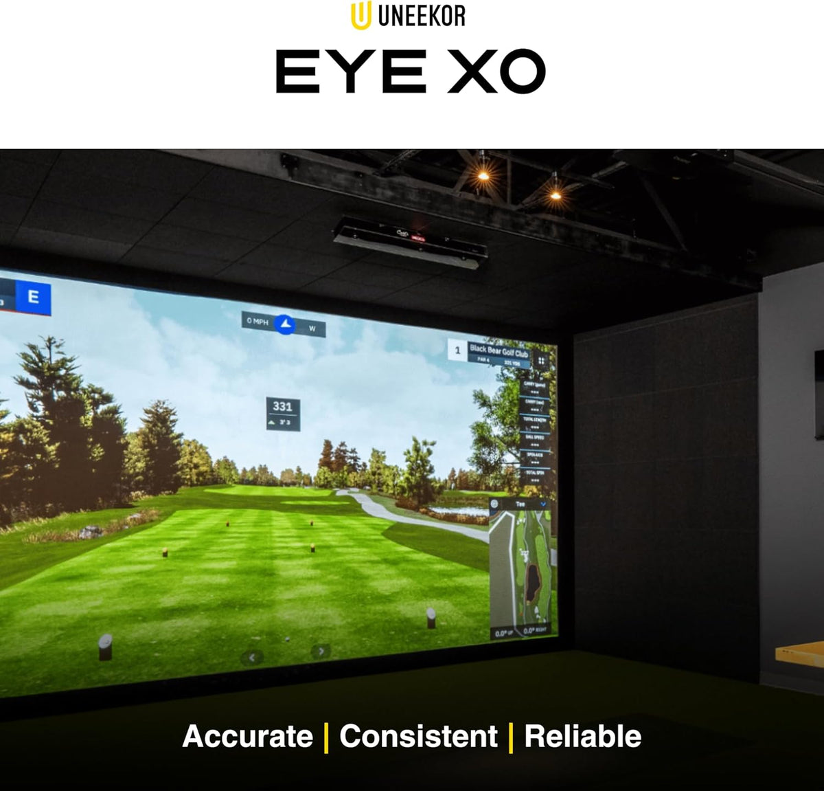Eye XO Golf Launch Monitor,2 - Camera Front - Mounted Indoor Golf Simulator with 24 Data Points -