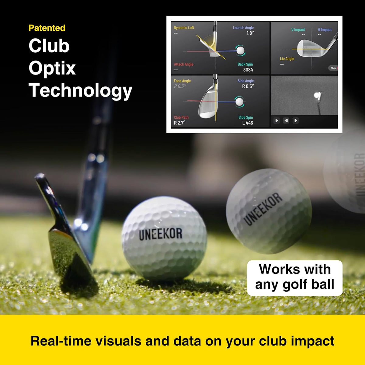 Eye XO2 Golf Launch Monitor – 3 - Camera Indoor Golf Simulator with 24 Data Points and Trouble Mat Compatibility -