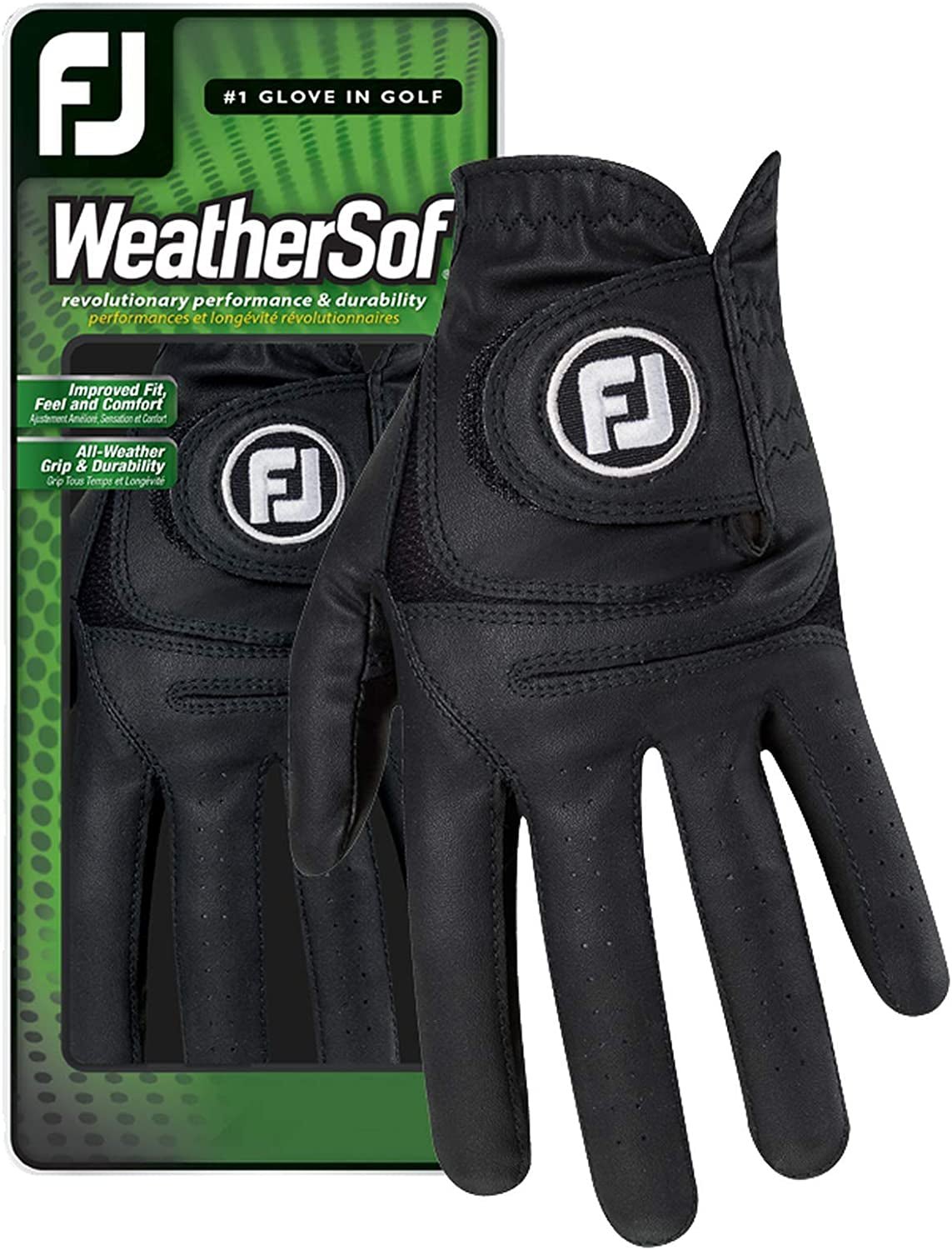 Footjoy Men's WeatherSof Black Golf Glove - Black - Left