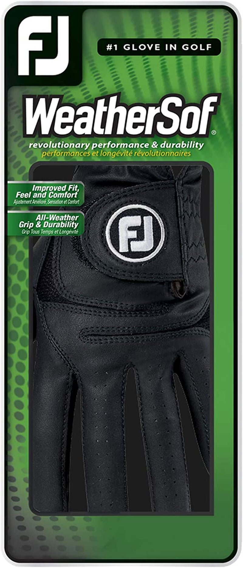 Footjoy Men's WeatherSof Black Golf Glove - Black - Left