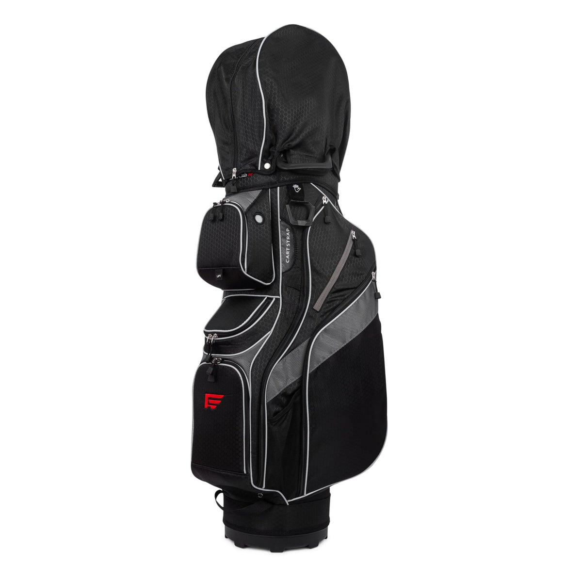Founders Club 4th Generation Club Lock Organizer Golf Cart Bag for Men with 14 Way Anti Rattle Divider Top - Free Snap On Rain Hood - Full Length Dividers - Stone -