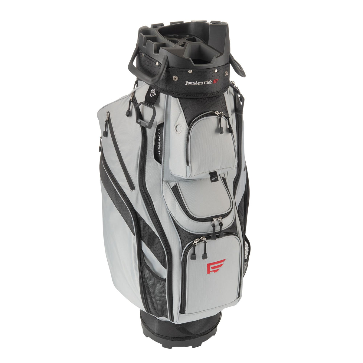 Founders Club 4th Generation Club Lock Organizer Golf Cart Bag for Men with 14 Way Anti Rattle Divider Top - Free Snap On Rain Hood - Full Length Dividers - Stone -