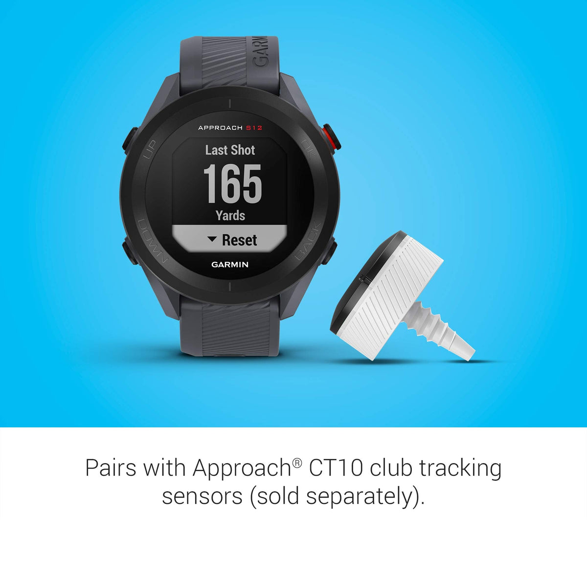 Garmin Approach S12, Easy - to - Use GPS Golf Watch, 42k+ Preloaded Courses, Black - Black -