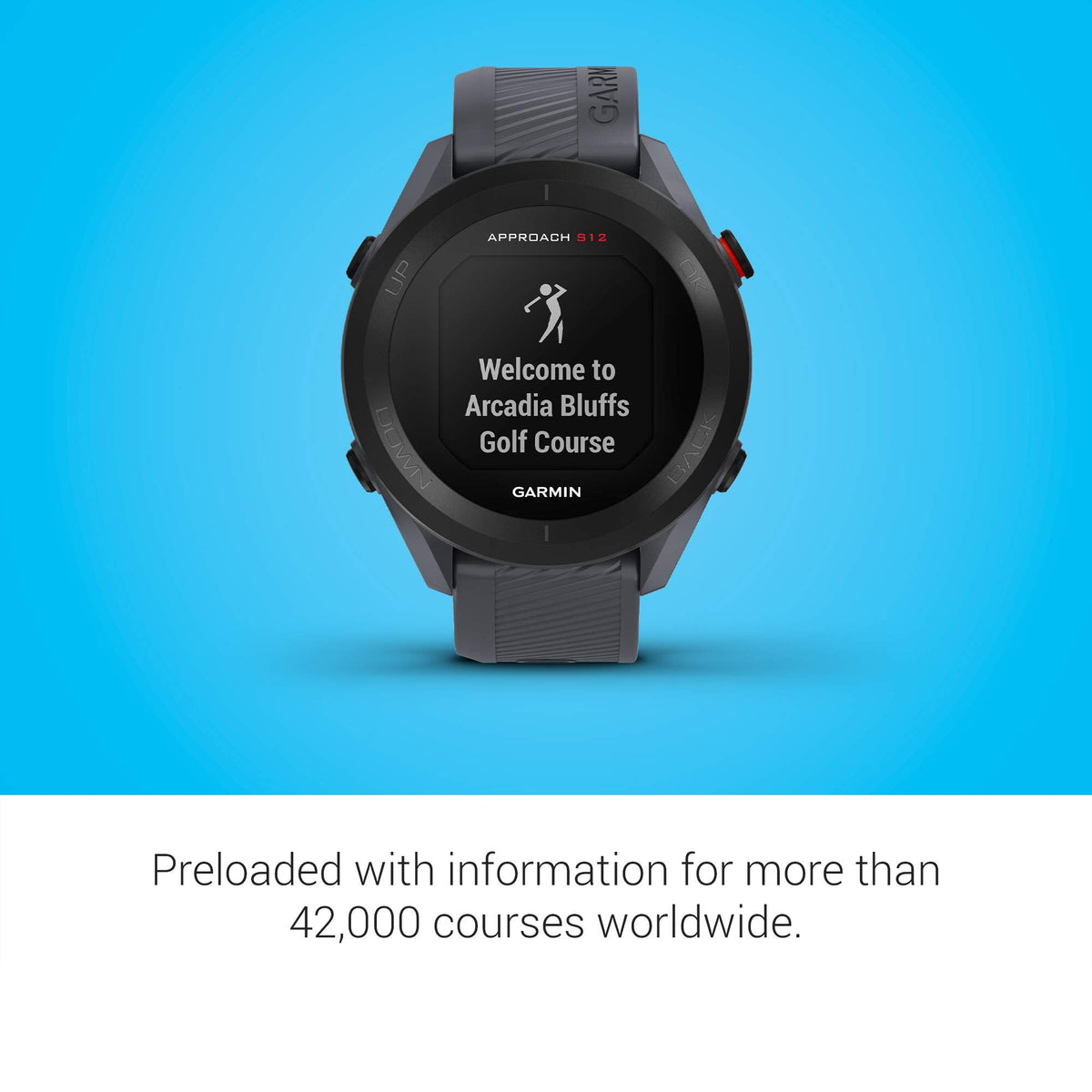 Garmin Approach S12, Easy - to - Use GPS Golf Watch, 42k+ Preloaded Courses, Black - Black -