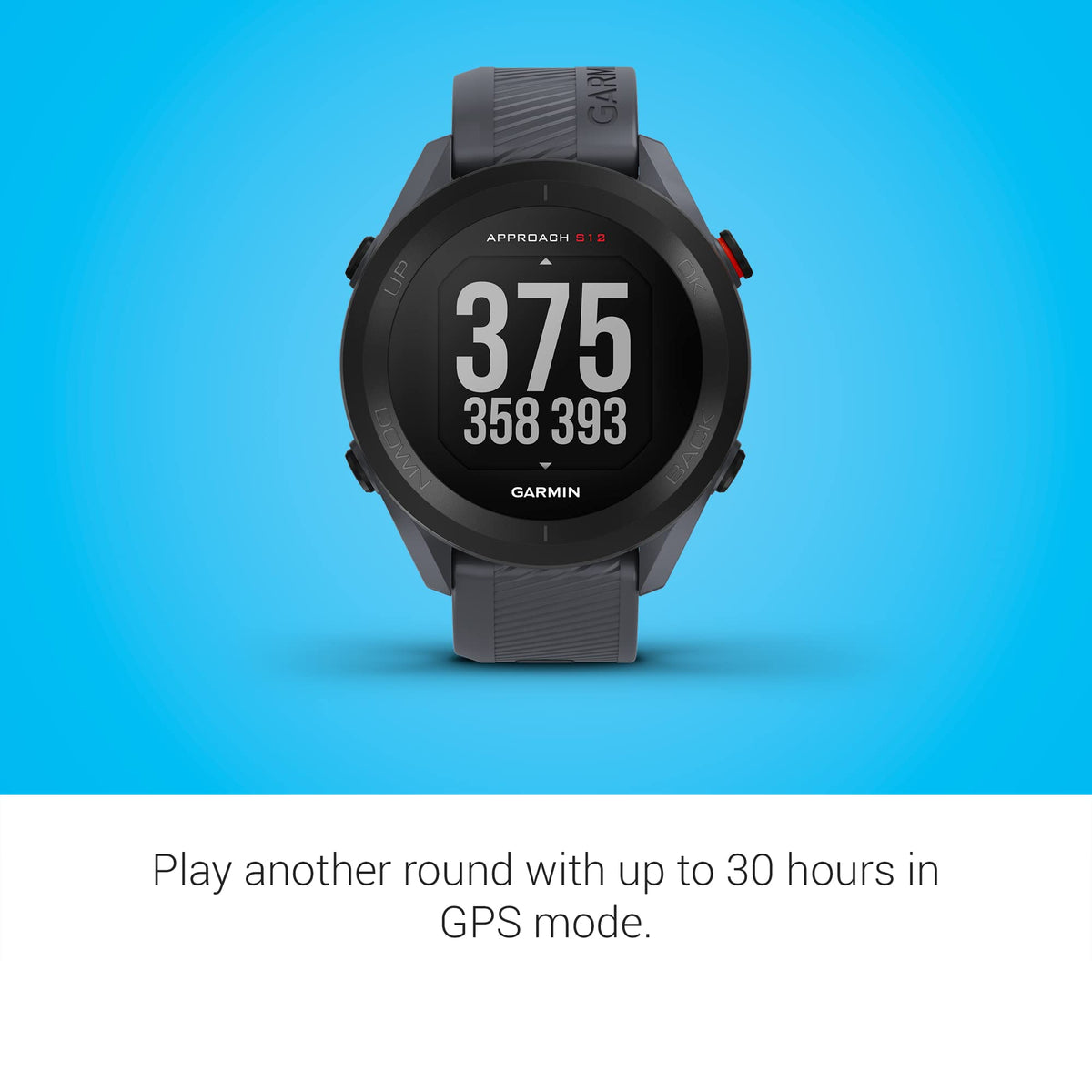 Garmin Approach S12, Easy - to - Use GPS Golf Watch, 42k+ Preloaded Courses, Black - Black -