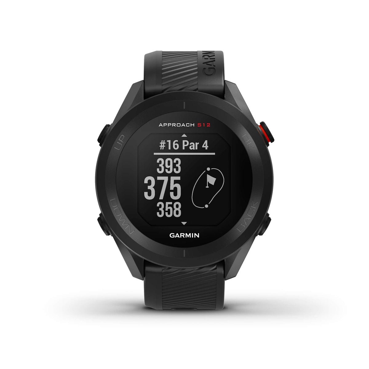 Garmin Approach S12, Easy - to - Use GPS Golf Watch, 42k+ Preloaded Courses, Black - Black -