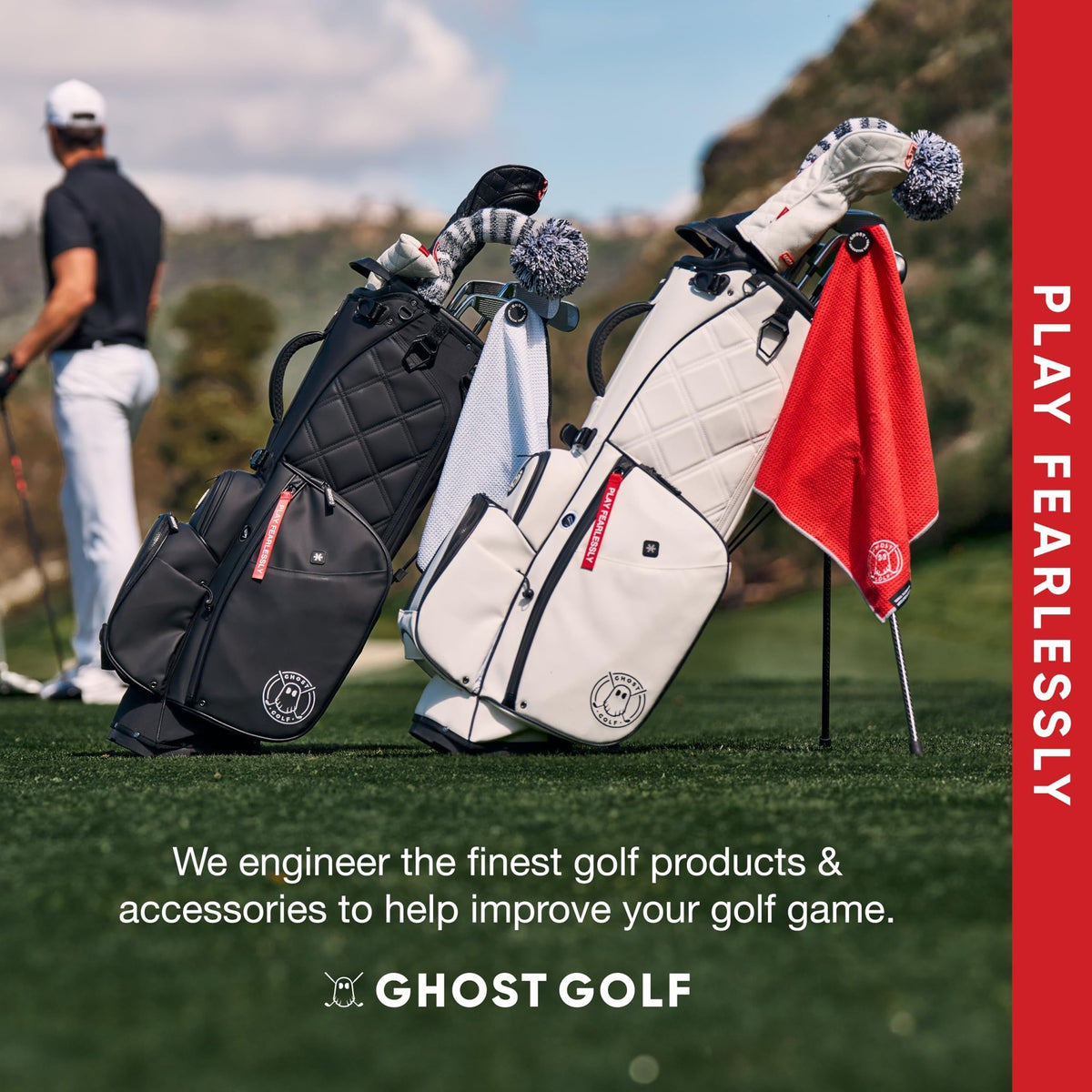 Ghost Golf Magnetic Towel - Grey -