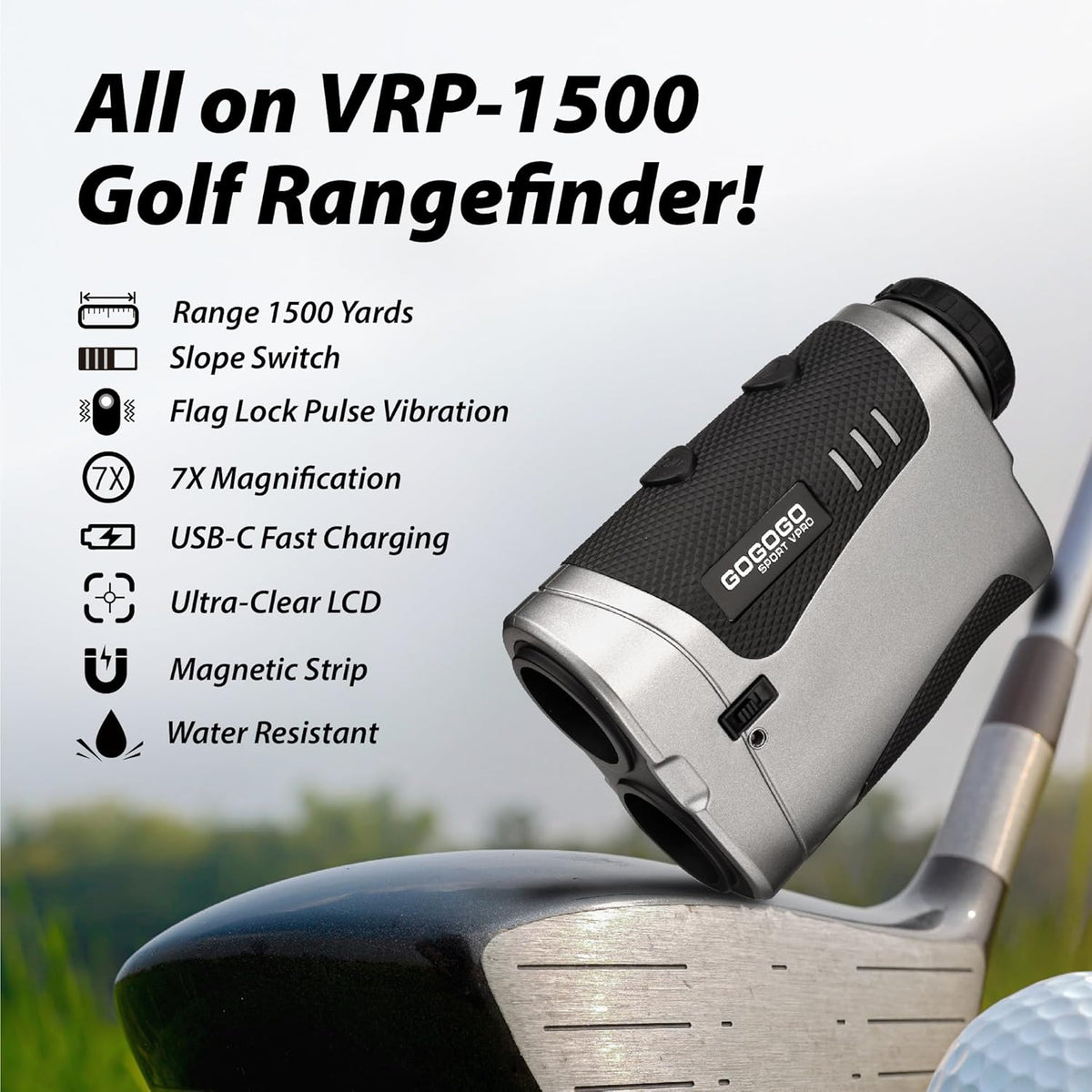 Gogogo Sport Vpro Golf Rangefinder with Slope Switch -