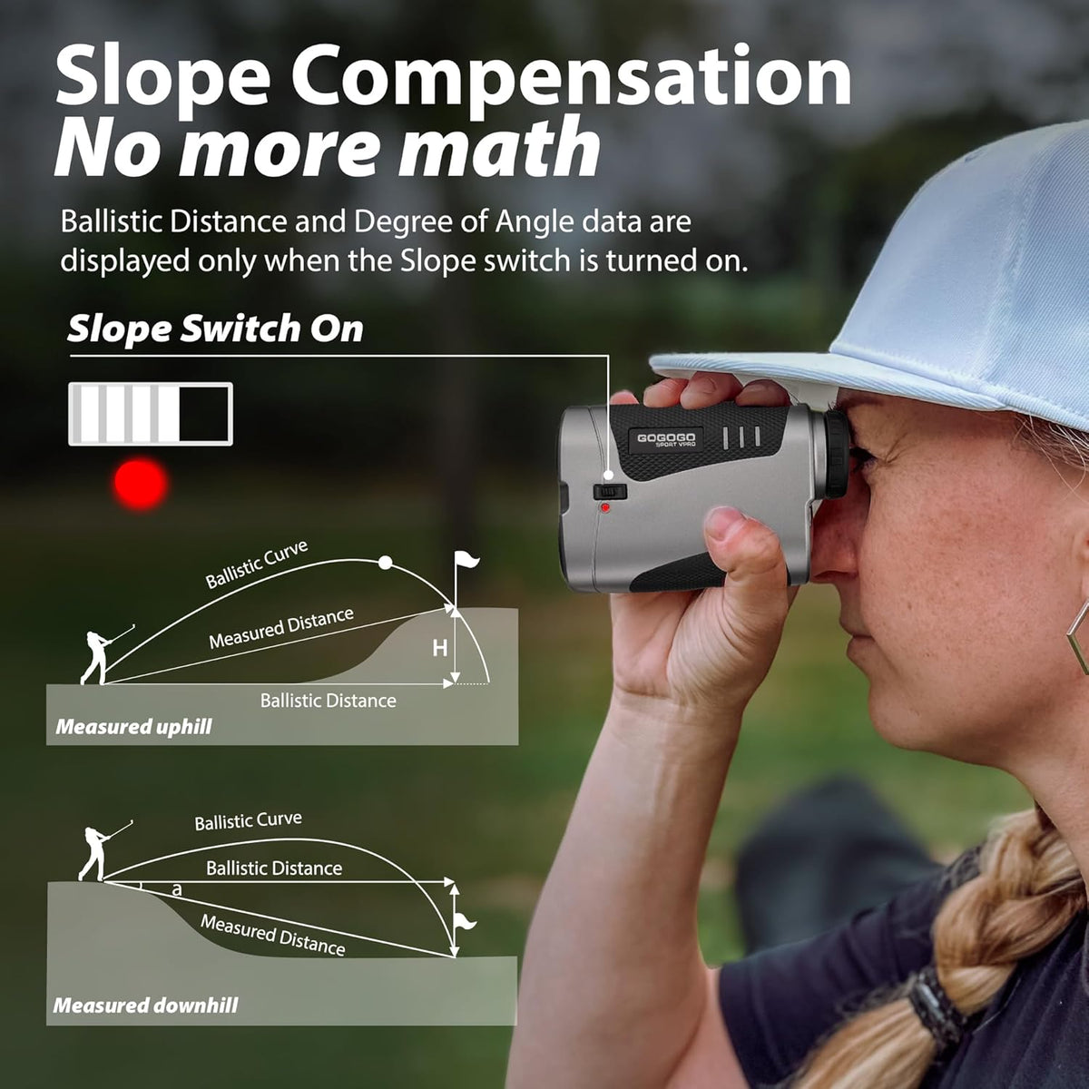 Gogogo Sport Vpro Golf Rangefinder with Slope Switch -