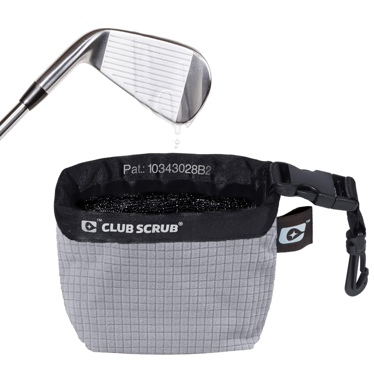 Golf Club and Golf Ball Cleaning Bag - Gray - Microfiber Pro