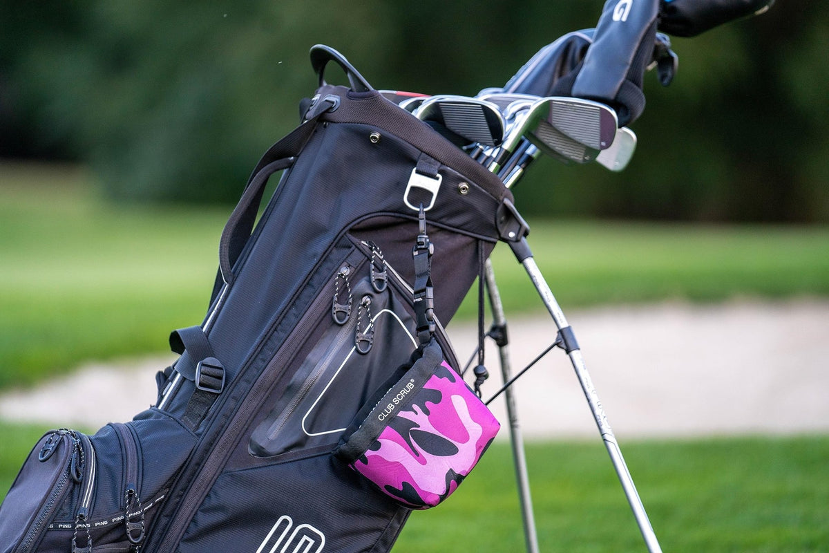 Golf Club and Golf Ball Cleaning Bag - Red - Microfiber Pro
