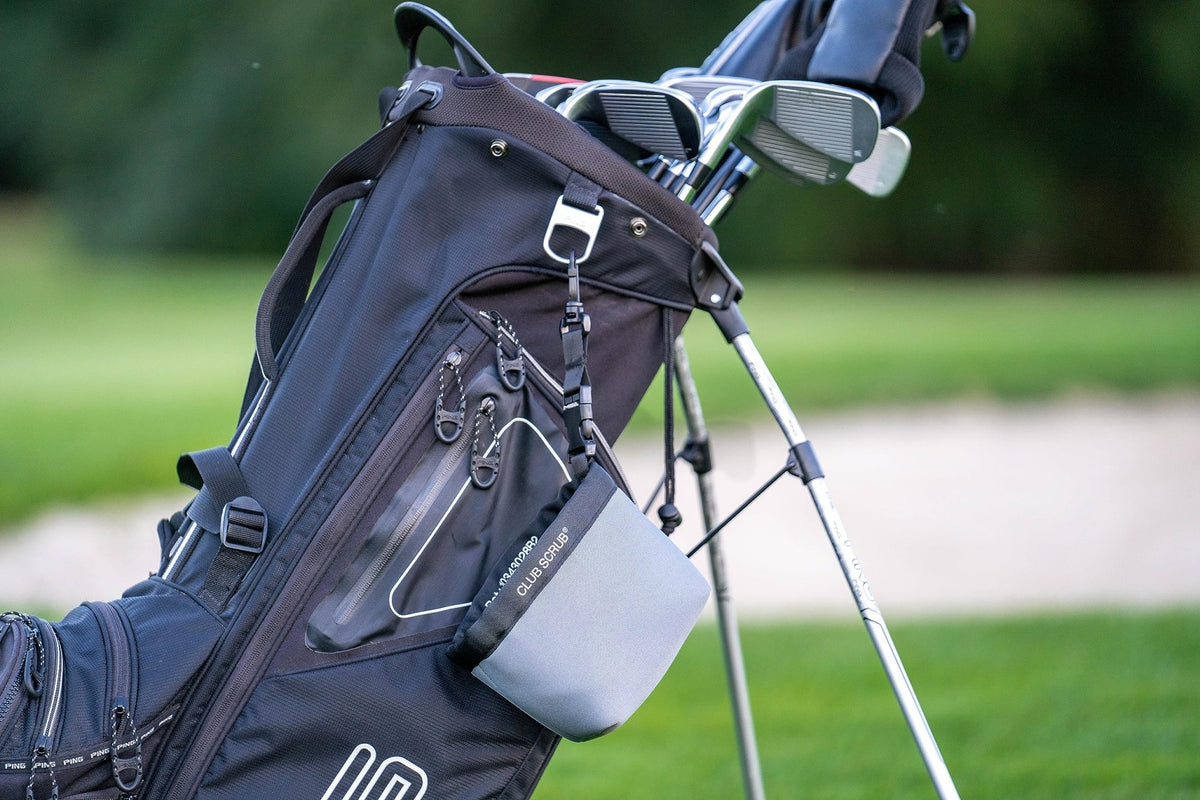 Golf Club and Golf Ball Cleaning Bag - Red - Microfiber Pro
