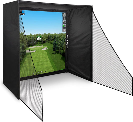 Golf Simulator Cage with Impact Netting and All Poles - 8'4 x 8'4 x 5 -