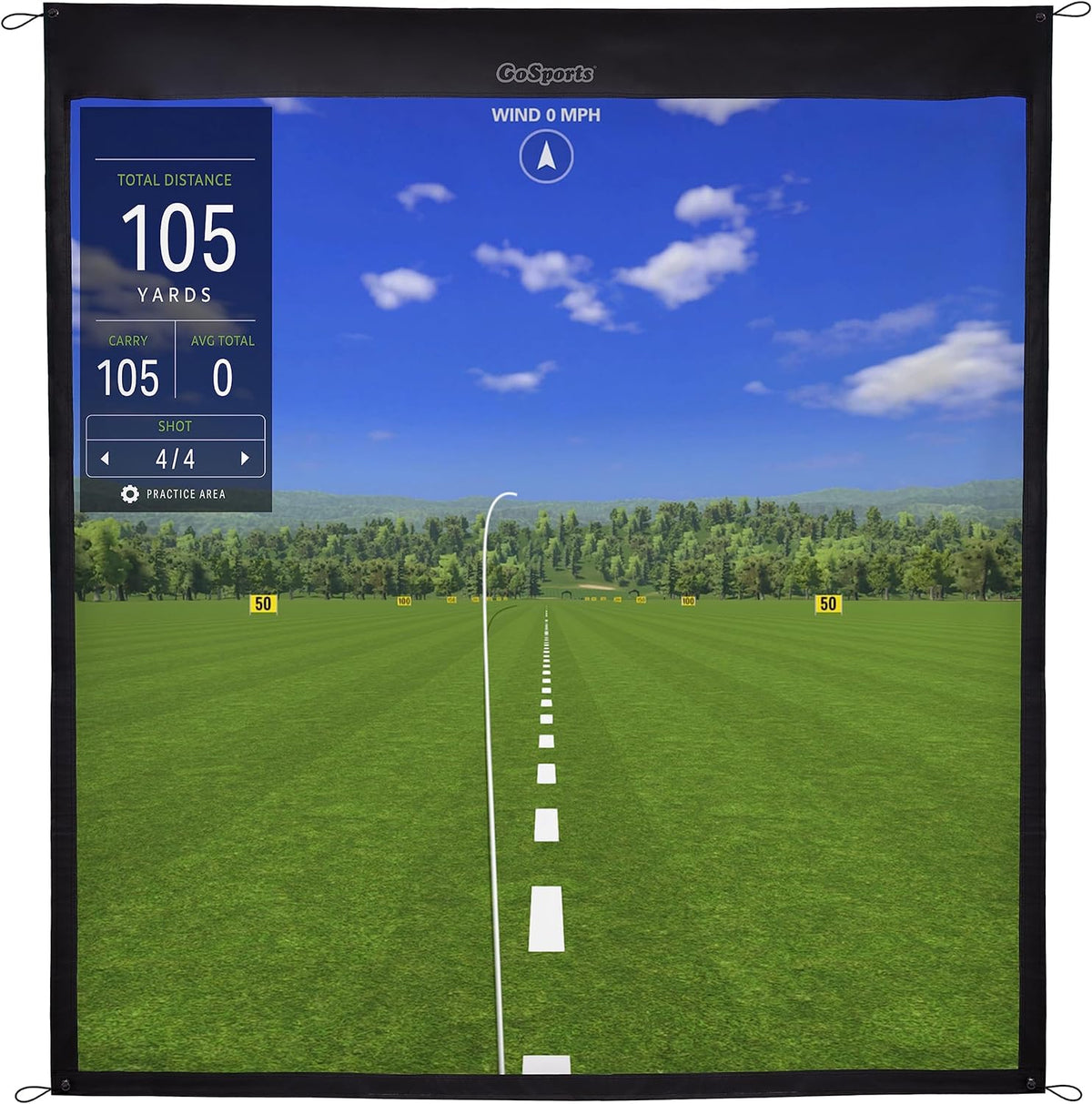 GoSports Golf Simulator Impact Screen - Choose 6.5 ft x 7 ft or 9 ft x 7 ft - 6.5 ft x 7 ft -