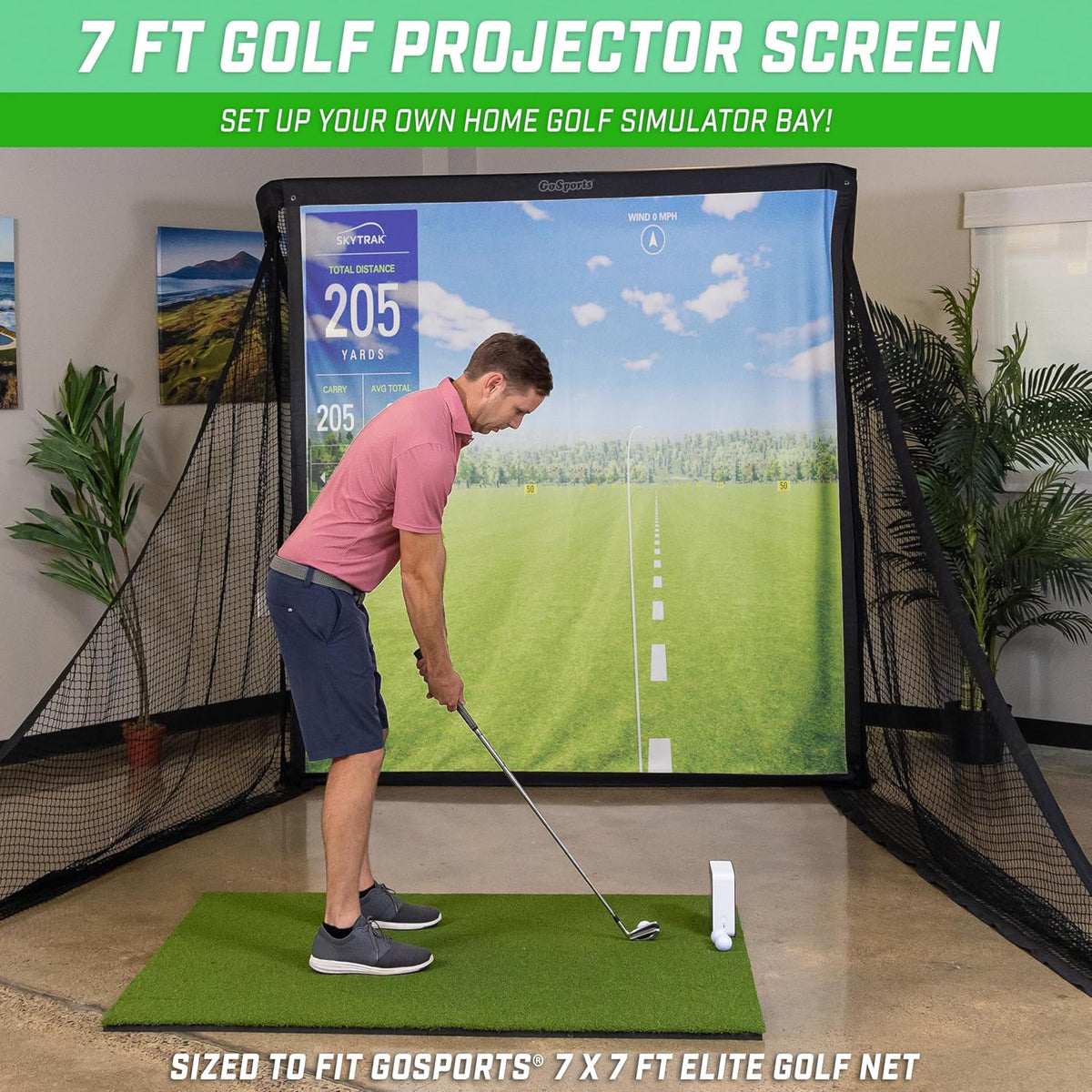 GoSports Golf Simulator Impact Screen - Choose 6.5 ft x 7 ft or 9 ft x 7 ft - 9 ft x 7 ft -