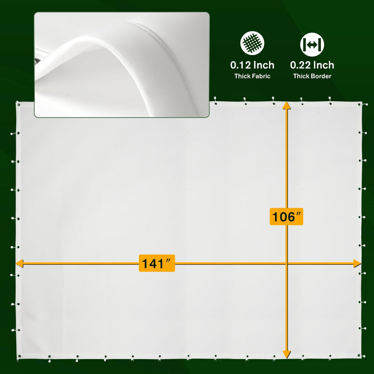 Impact Screen for Golf Training - Indoor/Outdoor, 4mm Thickened, Ultra Clear with Grommet Holes, 8 Sizes - 9.8 ft x 11.5 ft (118'' x 138'') -