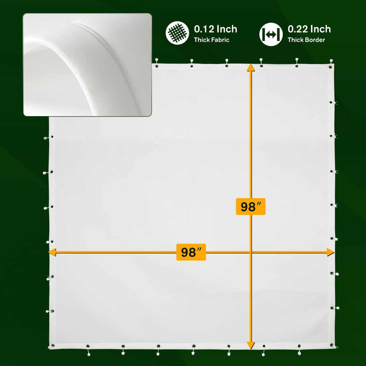 Impact Screen for Golf Training - Indoor/Outdoor, 4mm Thickened, Ultra Clear with Grommet Holes, 8 Sizes - 9.8 ft x 11.5 ft (118'' x 138'') -