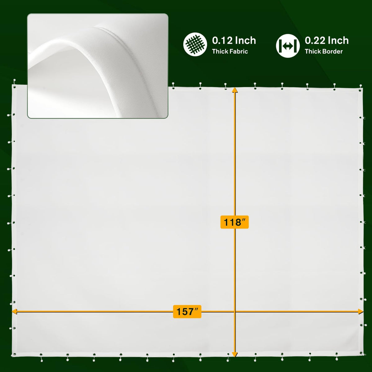 Impact Screen for Golf Training - Indoor/Outdoor, 4mm Thickened, Ultra Clear with Grommet Holes, 8 Sizes - 9.8 ft x 11.5 ft (118'' x 138'') -