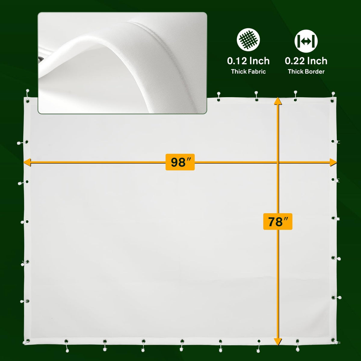 Impact Screen for Golf Training - Indoor/Outdoor, 4mm Thickened, Ultra Clear with Grommet Holes, 8 Sizes - 9.8 ft x 11.5 ft (118'' x 138'') -