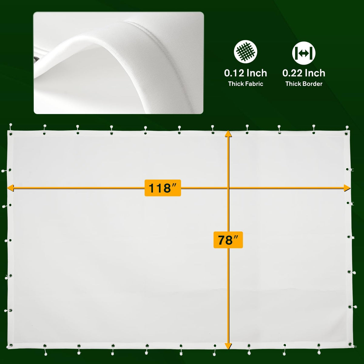 Impact Screen for Golf Training - Indoor/Outdoor, 4mm Thickened, Ultra Clear with Grommet Holes, 8 Sizes - 9.8 ft x 11.5 ft (118'' x 138'') -