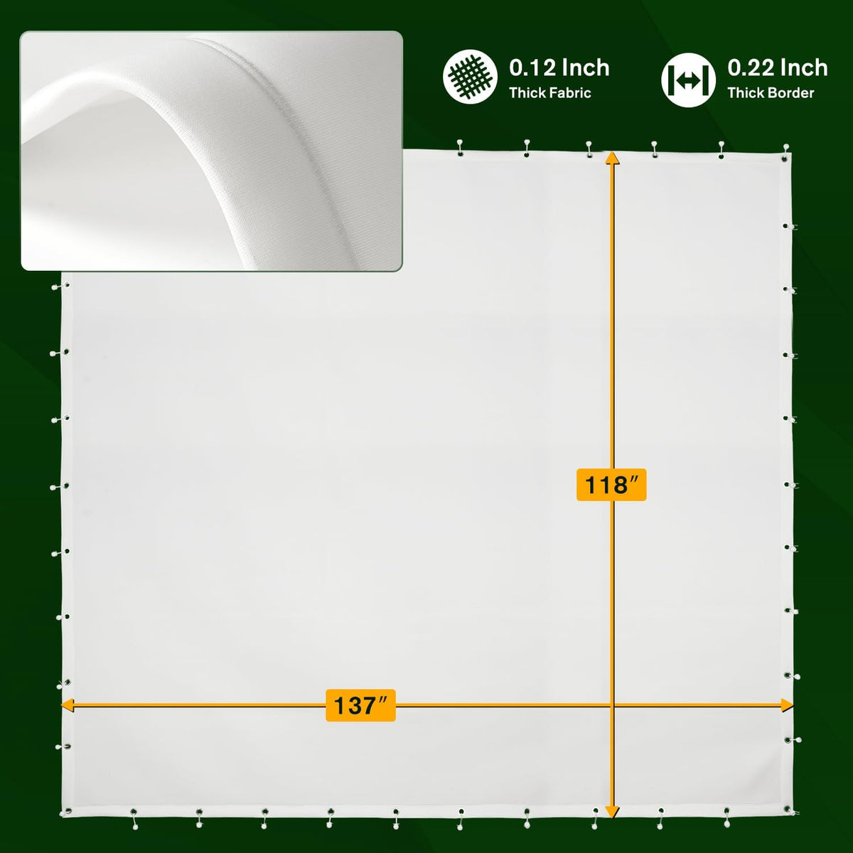 Impact Screen for Golf Training - Indoor/Outdoor, 4mm Thickened, Ultra Clear with Grommet Holes, 8 Sizes - 9.8 ft x 11.5 ft (118'' x 138'') -