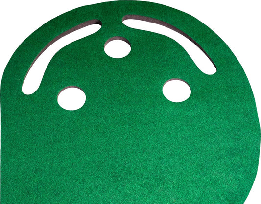 IZZO Golf 3' x 9' 3 - Hole Putting Mat - Green Kidney Shaped 3 Hole Putting mat Training aid to Help Practice Putting -