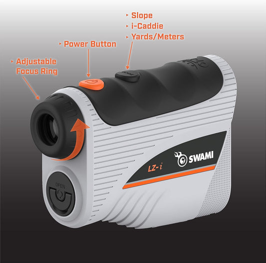 IZZO Golf Swami Laser Rangefinder with Slope, Pin Lock & Club Suggestion, 800 Yards Range, Soft Shell Carry Case -