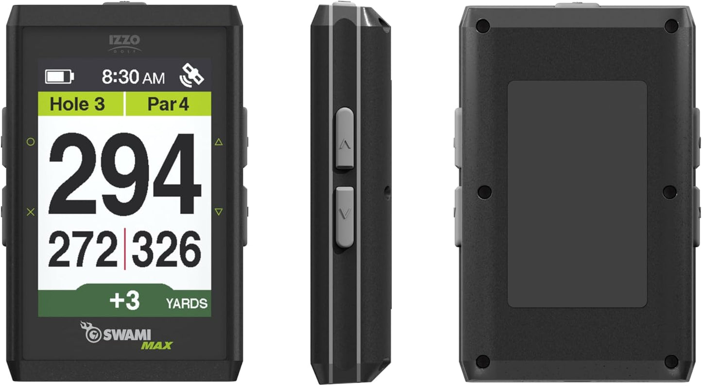IZZO Golf Swami Max Handheld GPS Unit - Rangefinder Golf GPS with Oversized Large Color Screen -