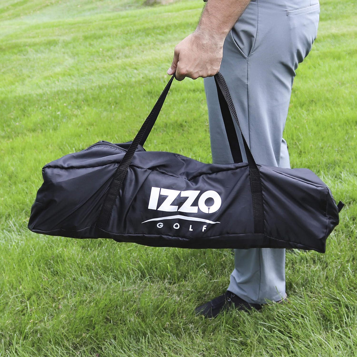 IZZO Golf The Beast Titan 12ft x 10ft Golf Hitting Net - Oversized Home Range Golf Hitting Net for Your Backyard,Black -