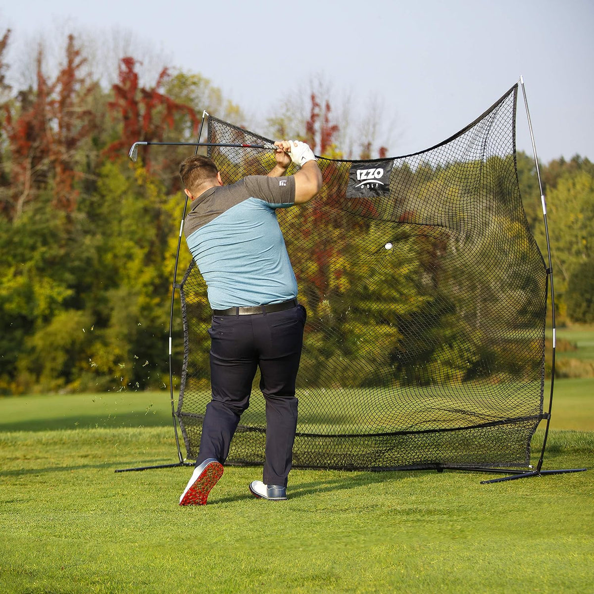 IZZO Golf The Beast Titan 12ft x 10ft Golf Hitting Net - Oversized Home Range Golf Hitting Net for Your Backyard,Black -