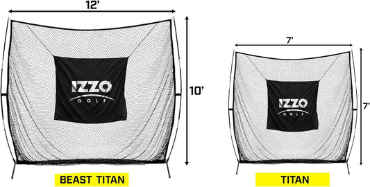 IZZO Golf The Beast Titan 12ft x 10ft Golf Hitting Net - Oversized Home Range Golf Hitting Net for Your Backyard,Black -