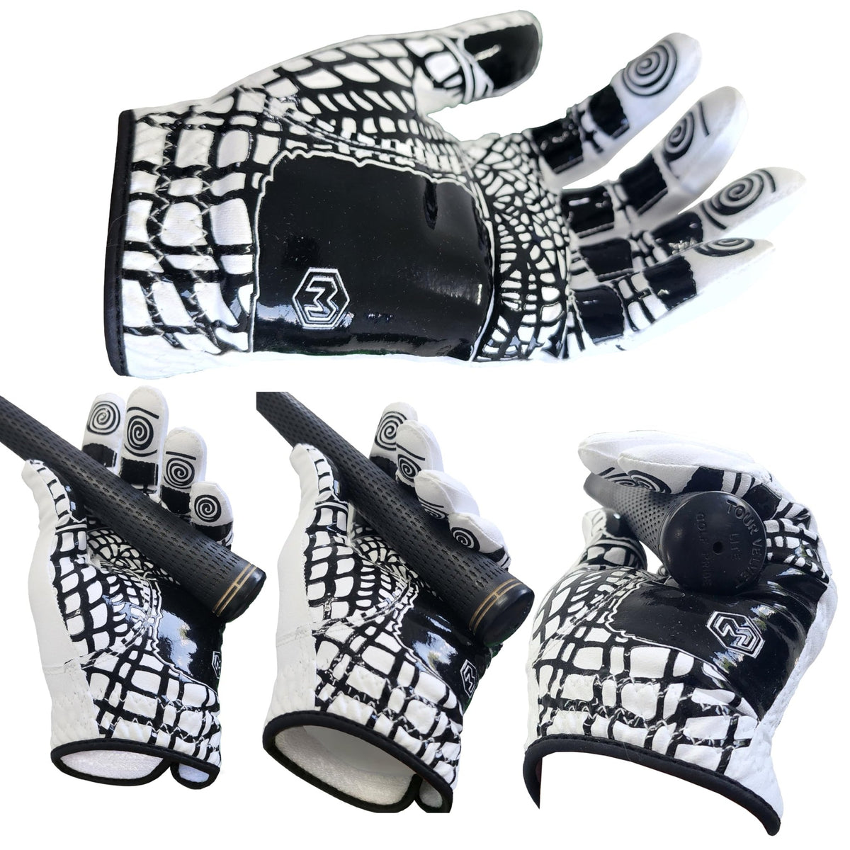 MONKEY GRIP Golf Glove Premium Synthetic Nonslip Spider Grip - MAN - Large -