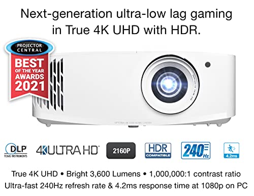 Optoma UHZ35 Projector - 4K UHD Laser Projector for Home Theater and Gaming - UHD35STx (Latest, Lamp, Short Throw) -