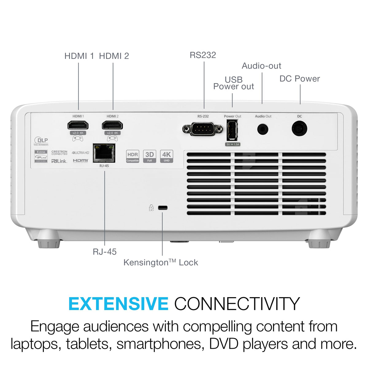 Optoma UHZ35 Projector - 4K UHD Laser Projector for Home Theater and Gaming - UHD35STx (Latest, Lamp, Short Throw) -