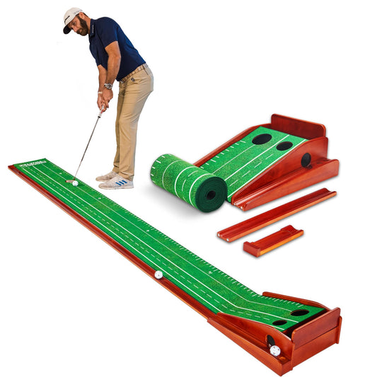 Perfect Practice Golf Putting Mat with Ball Return - Portable Practice Putting Green - Training Aid for Indoor, Outdoor Golf Practice at Home, Office, Backyard - Golfing Gifts for Men - Standard -