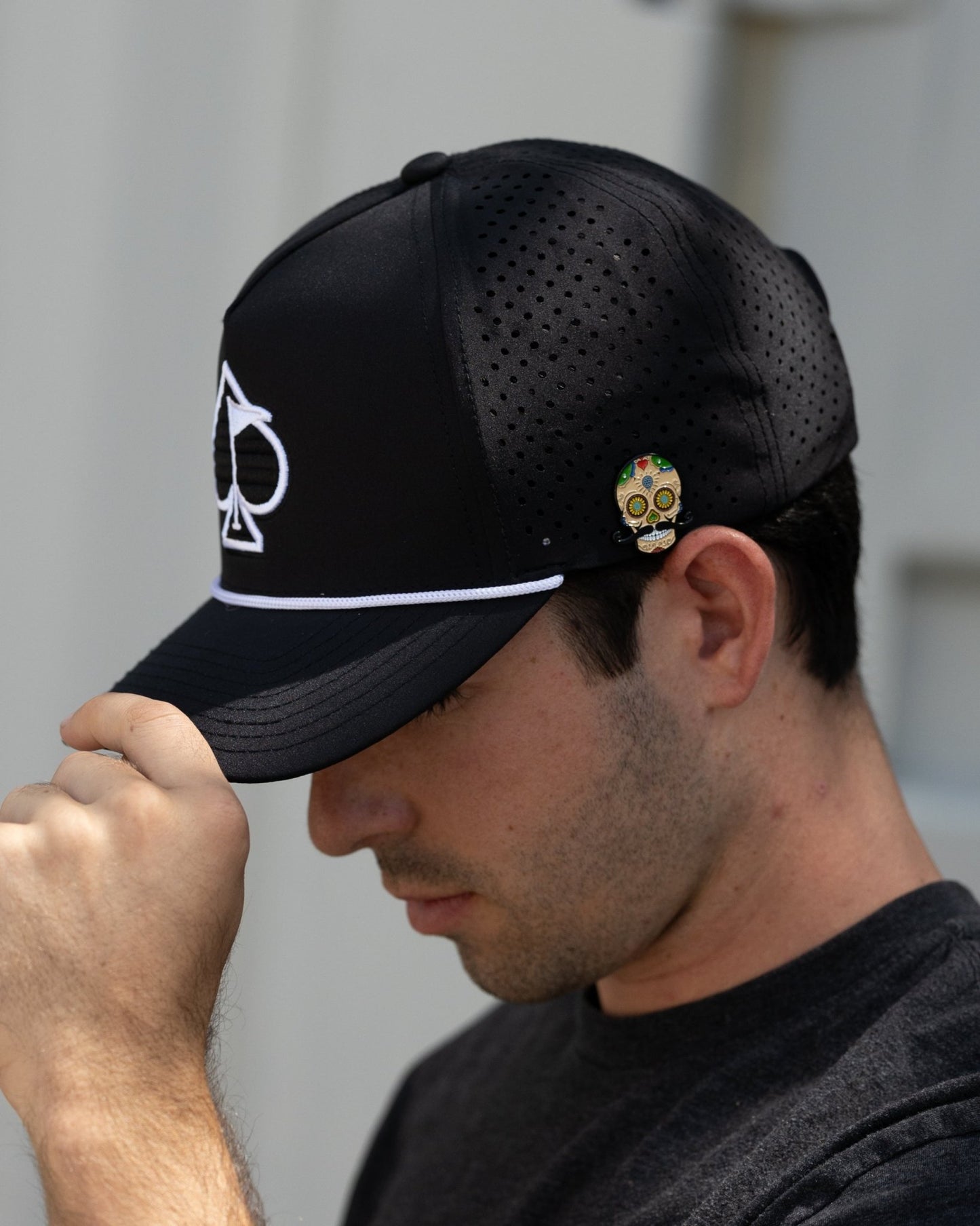 Perforated Rope Hat - Black - Pins and Aces