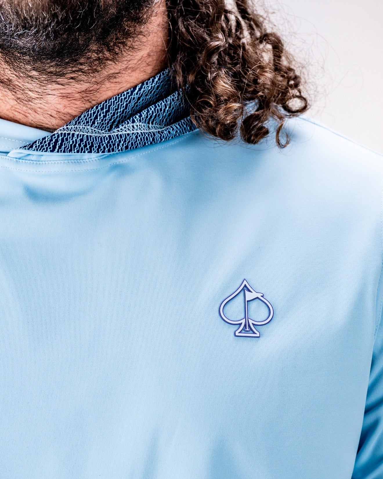 Performance Golf Hoodie - Squiggle Blue - Pins and Aces