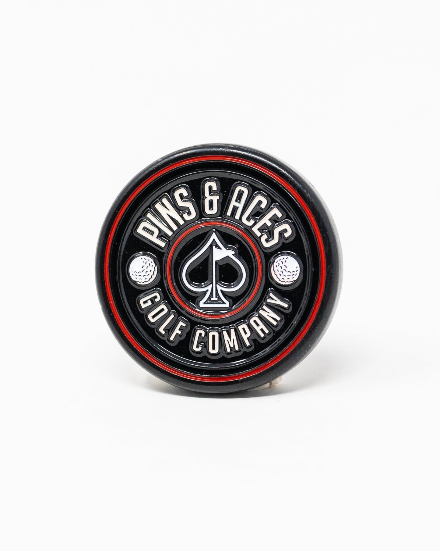 Pop Out Medallion Ball Marker - Black - Pins and Aces