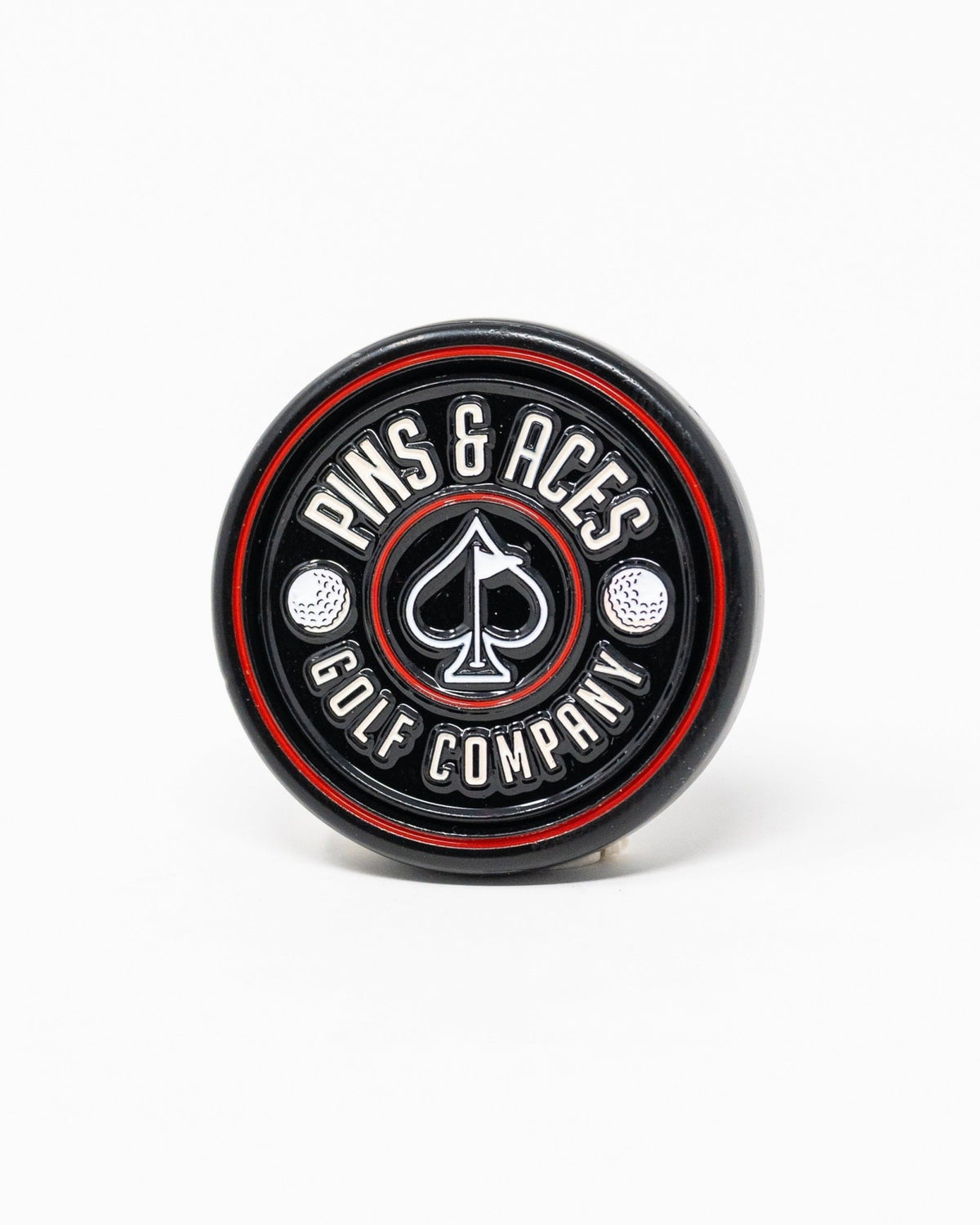 Pop Out Medallion Ball Marker - Black - Pins and Aces