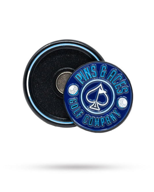 Pop Out Medallion Ball Marker - Navy - Pins and Aces