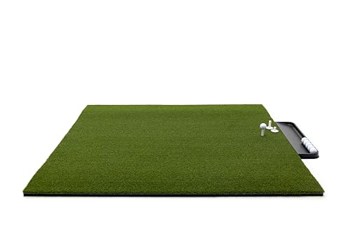 Premium Turf Indoor/Outdoor Golf Mat. Bonus Tray + 3 Tees - Advantage 4'x4 -