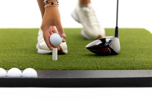 Premium Turf Indoor/Outdoor Golf Mat. Bonus Tray + 3 Tees - Advantage 4'x4 -