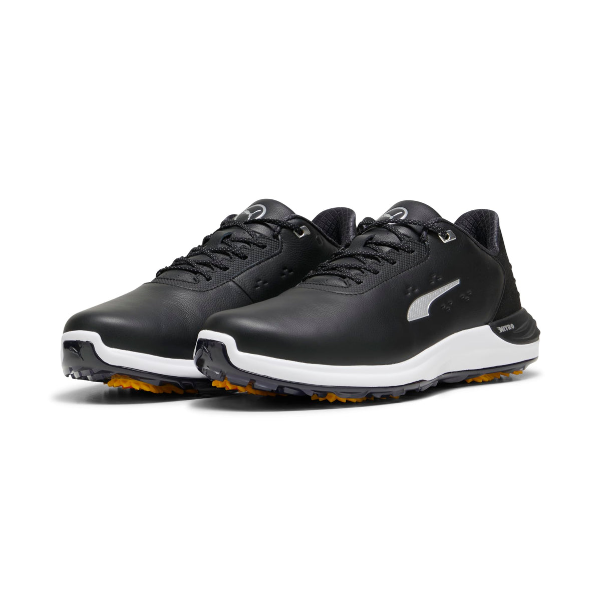 PUMA GOLF Men's Phantomcat Nitro Golf Shoes - 12.5 - Puma White/Puma Silver/Feather Gray