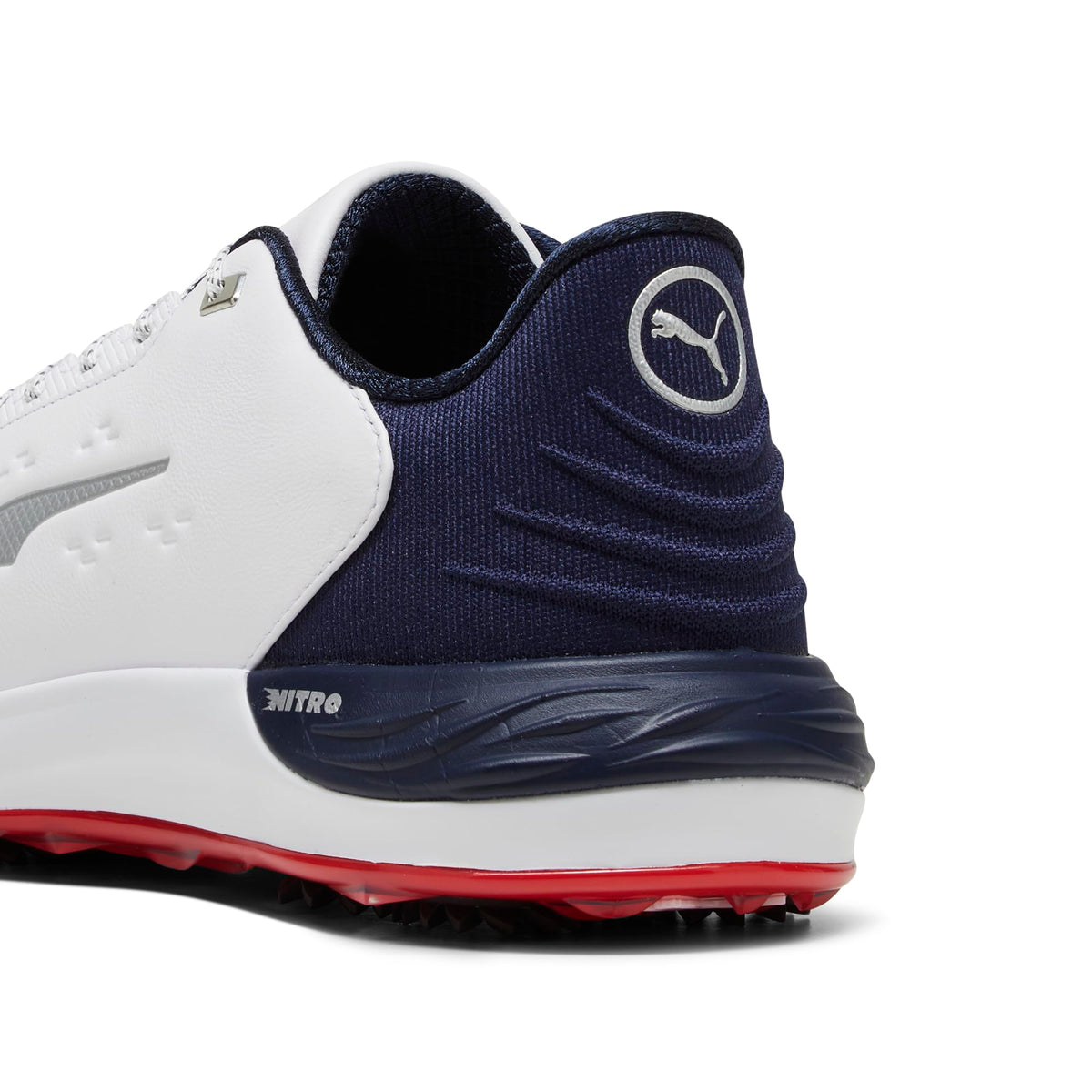 PUMA GOLF Men's Phantomcat Nitro Golf Shoes - 12.5 - Puma White/Puma Silver/Feather Gray