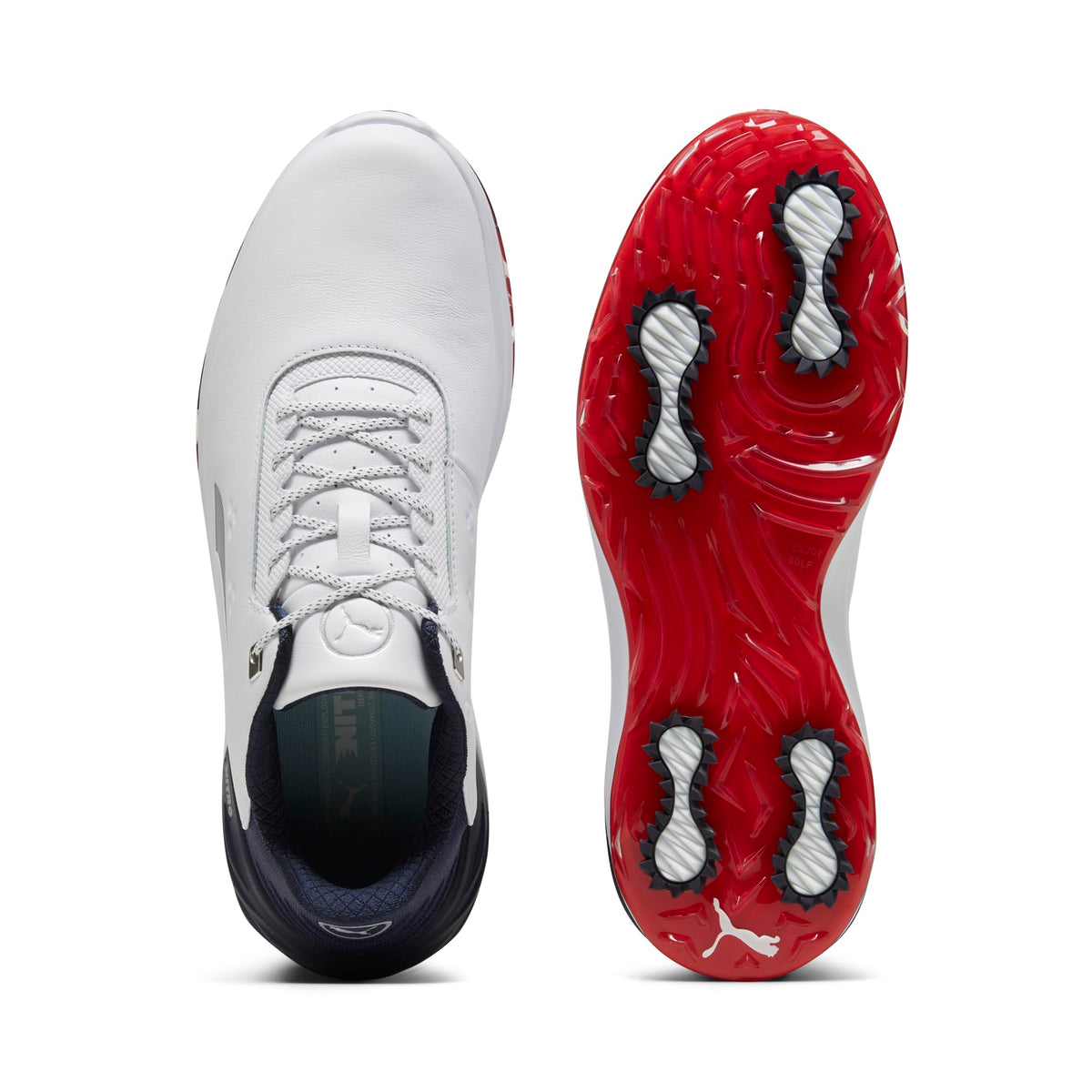 PUMA GOLF Men's Phantomcat Nitro Golf Shoes - 12.5 - Puma White/Puma Silver/Feather Gray