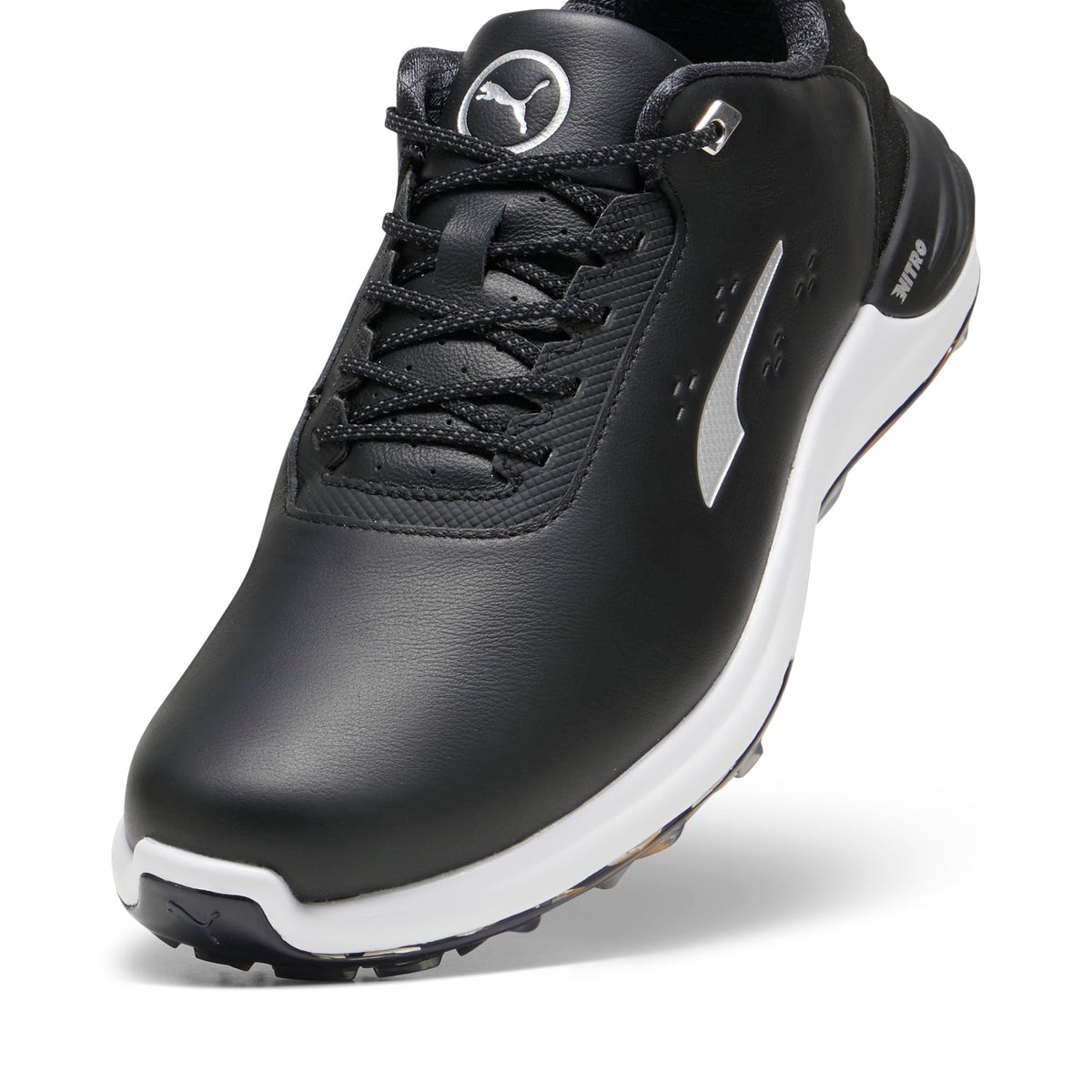 PUMA GOLF Men's Phantomcat Nitro Golf Shoes - 12.5 - Puma White/Puma Silver/Feather Gray
