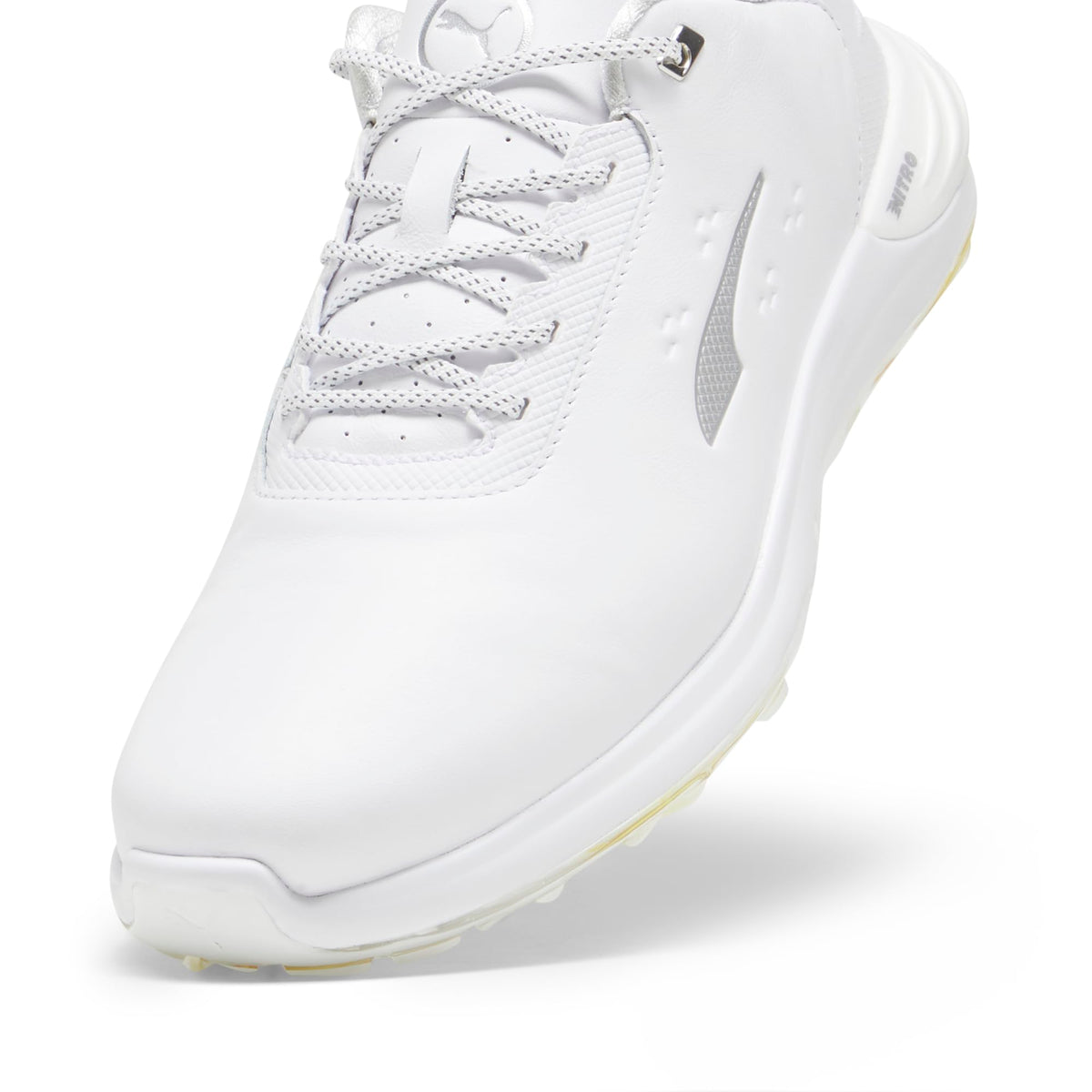 PUMA GOLF Men's Phantomcat Nitro Golf Shoes - 12.5 - Puma White/Puma Silver/Feather Gray
