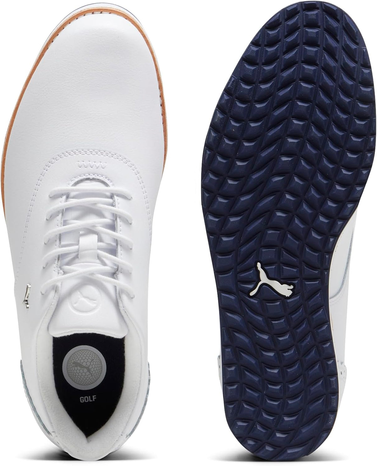 PUMA Women's Avant Golf Shoes - 7 - Puma White - deep Navy - sand Dune