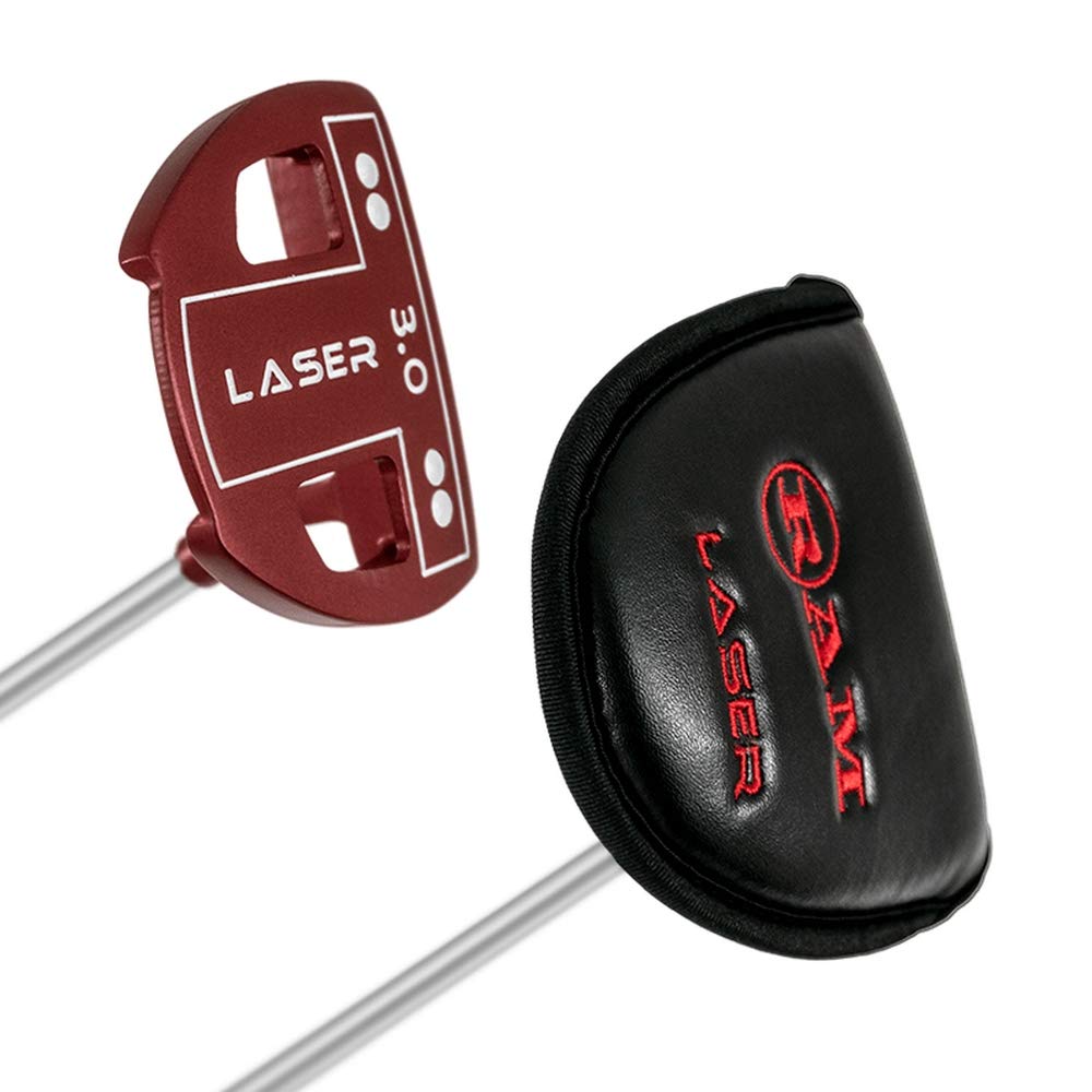 Ram Golf Laser No.3 White Ball Putter - Right Hand - Headcover Included - 34 Inches - Right